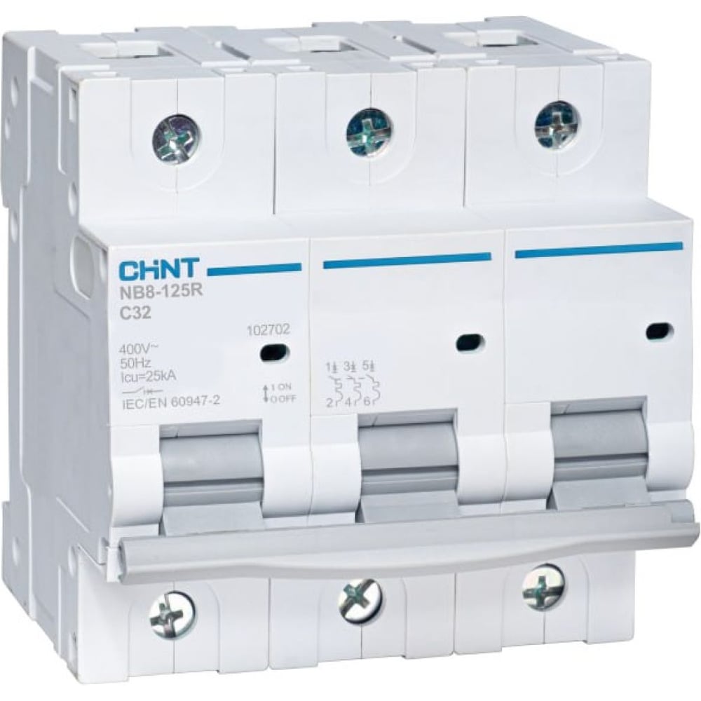Изображение товара Автоматический выключатель CHINT NB8-125R 3P 20А 25кА C R