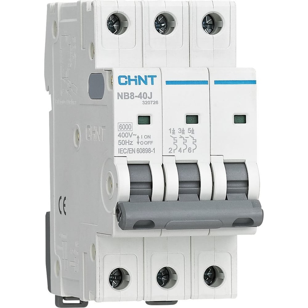 Изображение товара Автоматический выключатель CHINT NB8-40J 3P 32А 6кА IP20 для DIN-рейки Изображение товара Автоматический выключатель CHINT NB8-40J 3P 32А 6кА IP20 для DIN-рейки