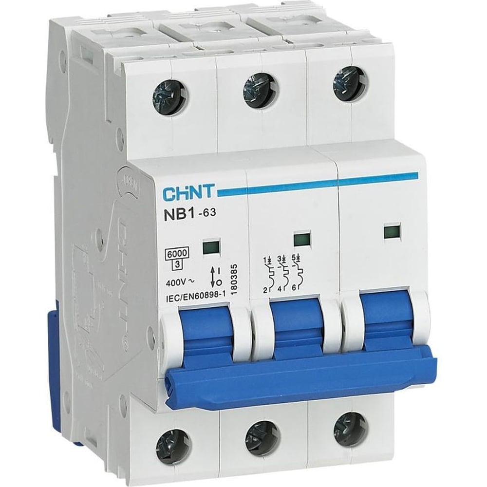 Изображение товара Автоматический выключатель CHINT NB1-63 3P 13А модульный для DIN-рейки IP20