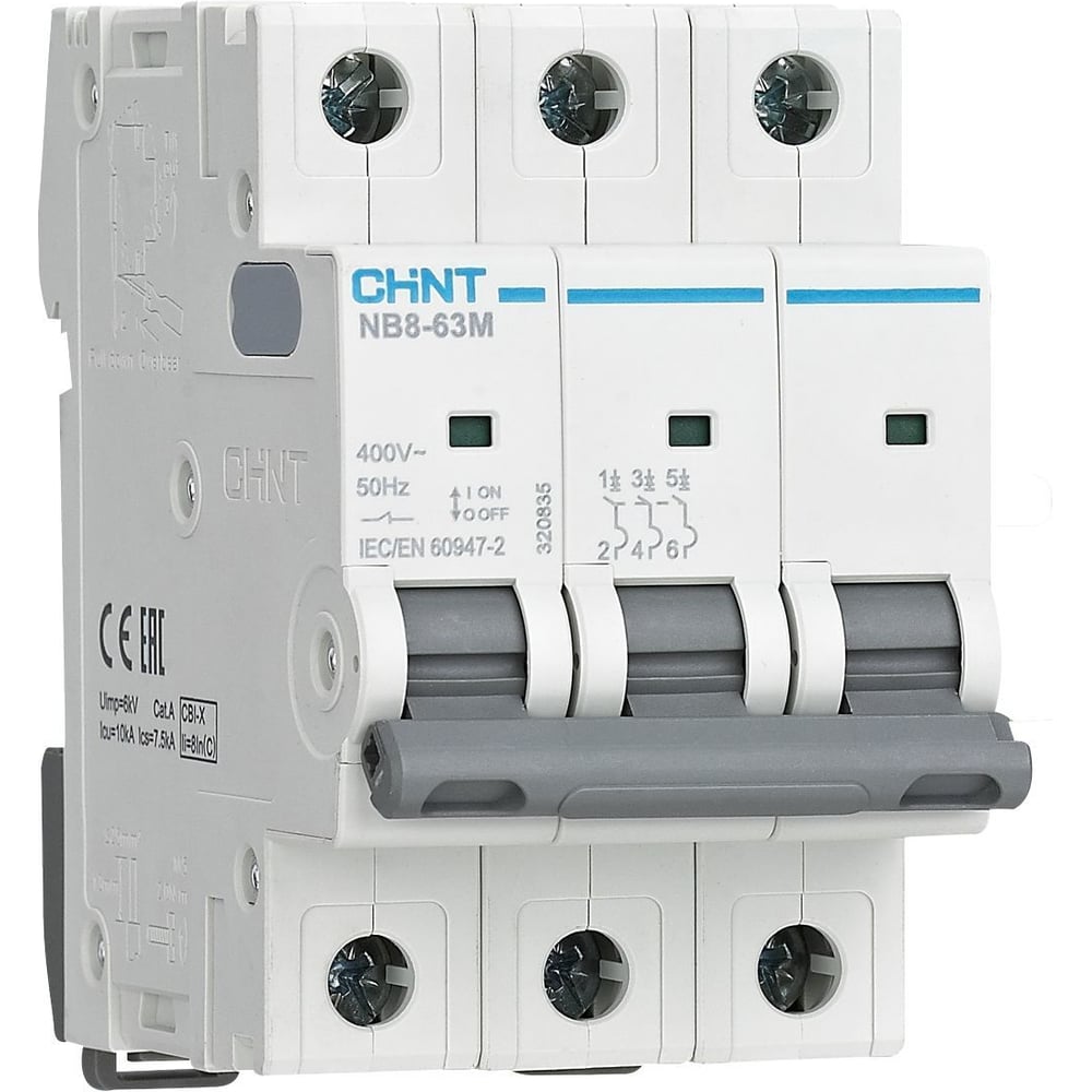 Изображение товара Автоматический выключатель CHINT NB8-63M 3P 10А 10кА