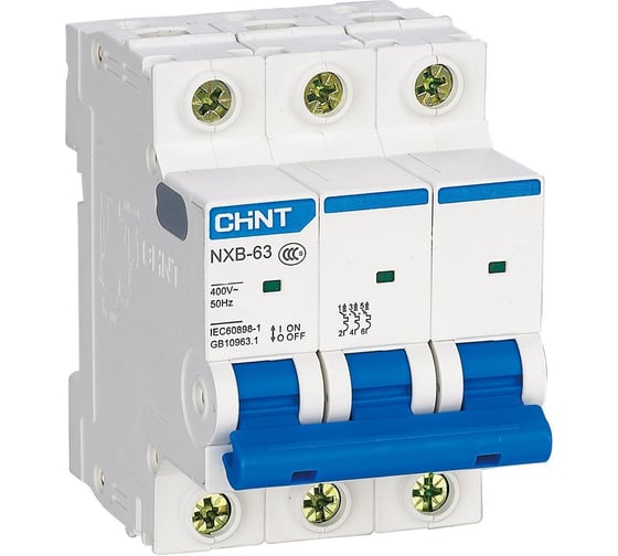 Изображение товара Автоматический выключатель CHINT NXB-63S 3P 6А 4,5кА х-ка B (R) 296812