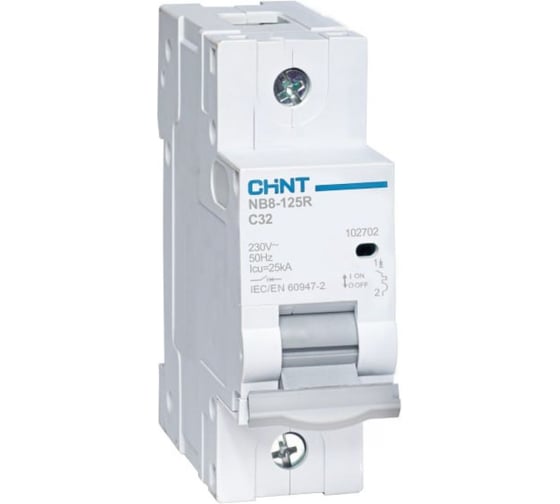 Изображение товара Автоматический выключатель CHINT NB8-125R 1P 20А 25кА хар-ка C (R) 559778