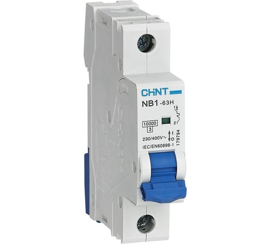 Изображение товара Автоматический выключатель CHINT NB1-63H 1P 32А 10кА х-ка D (R) 179803
