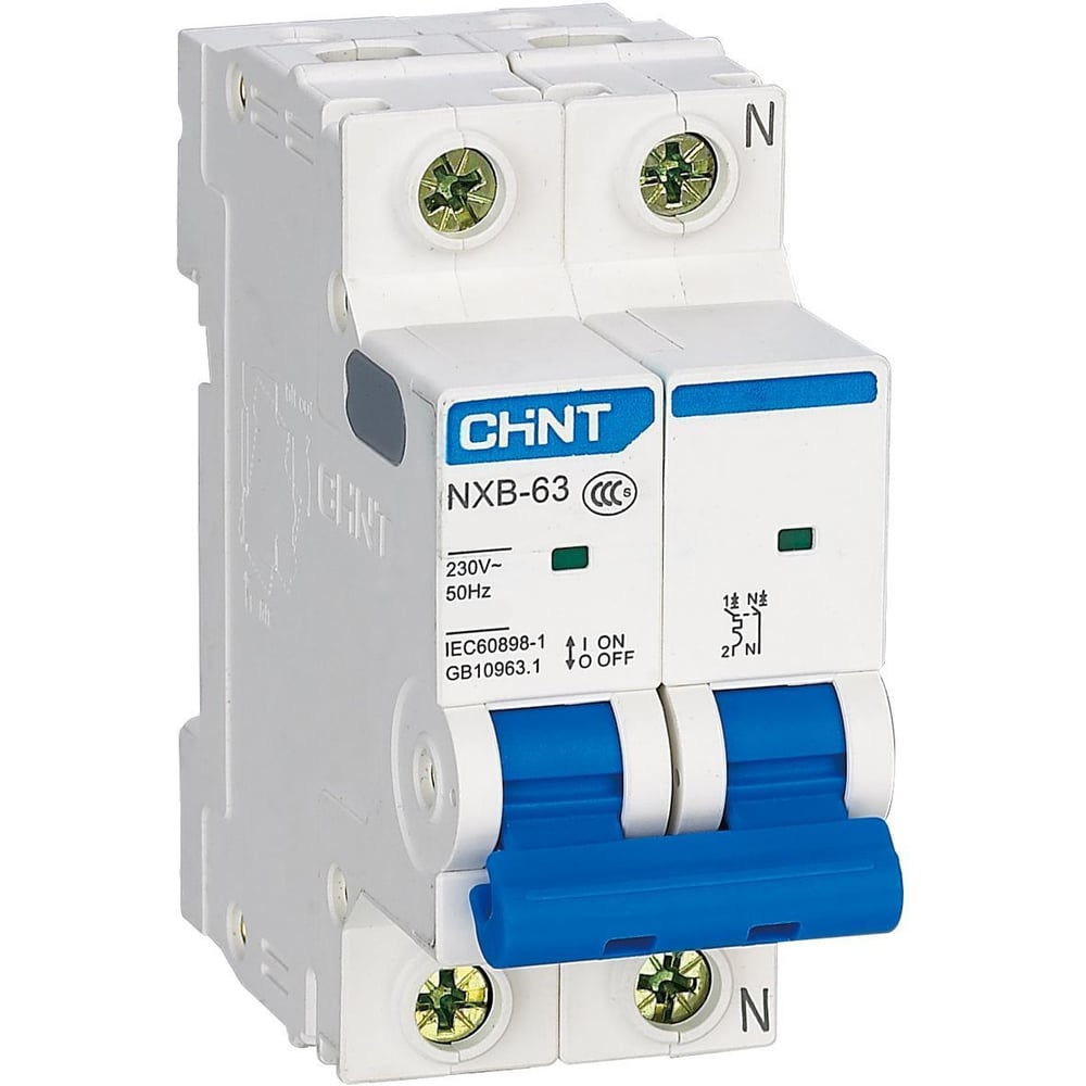 Изображение товара Автоматический выключатель CHINT NXB-63 1P+N 16А 6кА х-ка B(R)