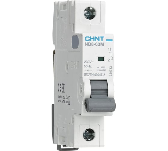 Изображение товара Автоматический выключатель CHINT NB8-63M 1P 10А 10кА х-ка K без тепл. расцеп. (R) 320789