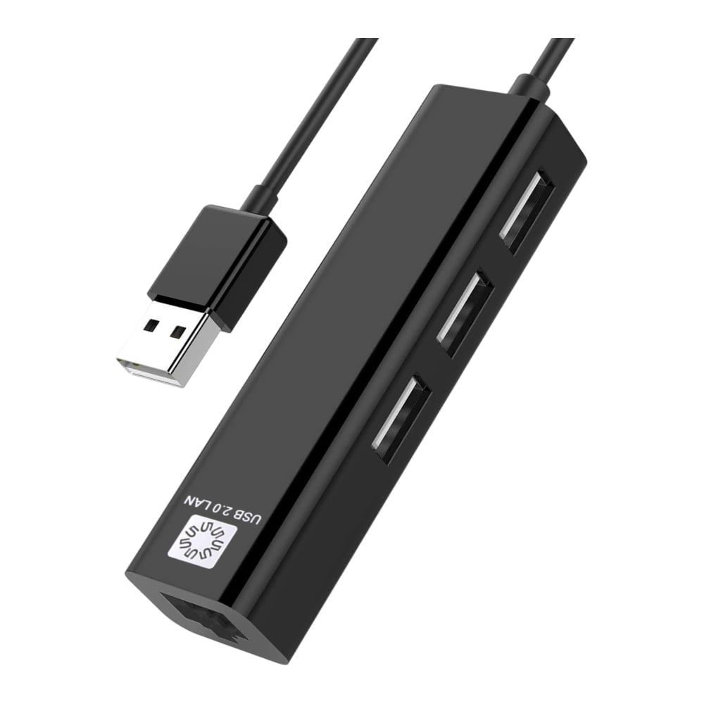 Изображение товара Сетевая карта 3хпортовый USB разветвитель 5bites USB2.0 RJ45 100мегабит 10см UA2-45-06BK