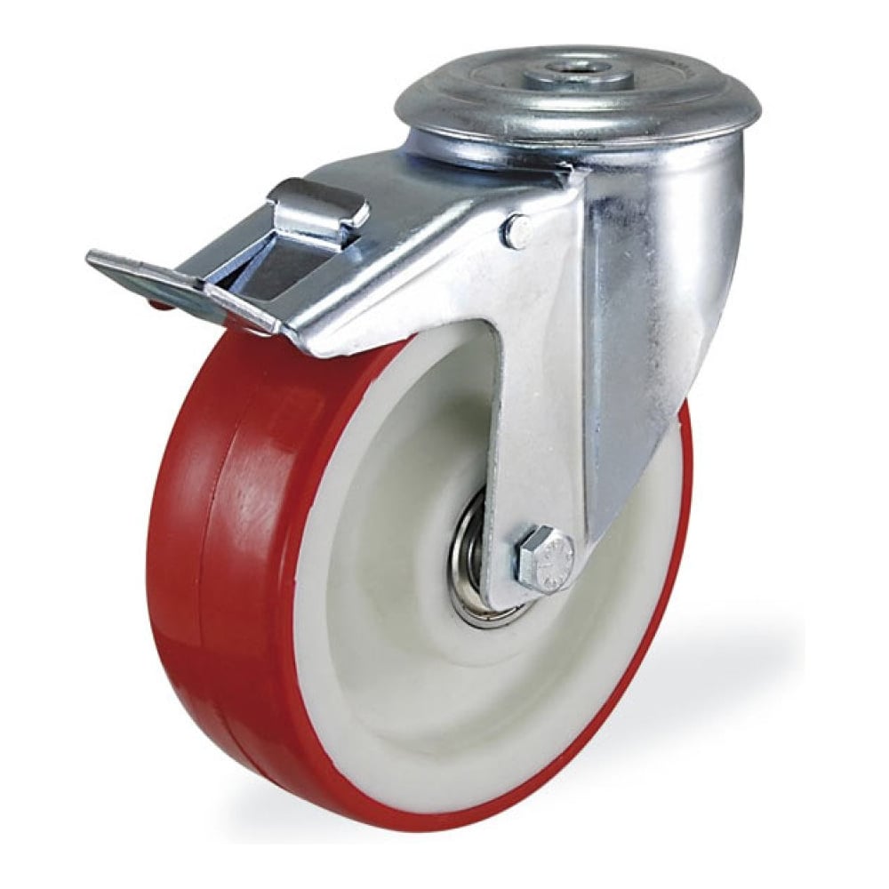 Изображение товара Поворотная колесная опора KAMA с тормозом 125 мм