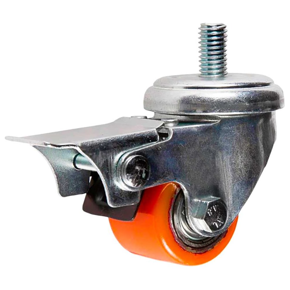 Изображение товара Полиуретановая колесная опора с тормозом и болтом м10 для промышленного применения