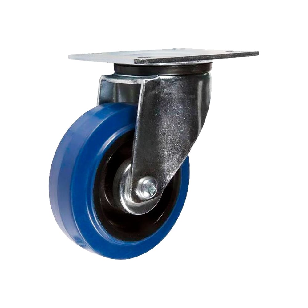Изображение товара Поворотная колёсная опора Kolesa-opori SRCL 63 синяя с резиной