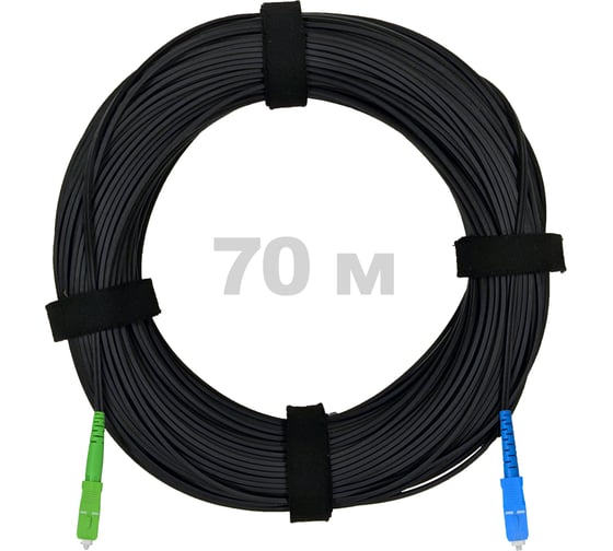 Изображение товара Патч-корд оптический ENGINOVA FTTH диэлектрик FRP, G.657 LSZH SC/APC-SC/UPC, черный 70 м ENG-FTTH-FRP-SCA-SCU-70-BL
