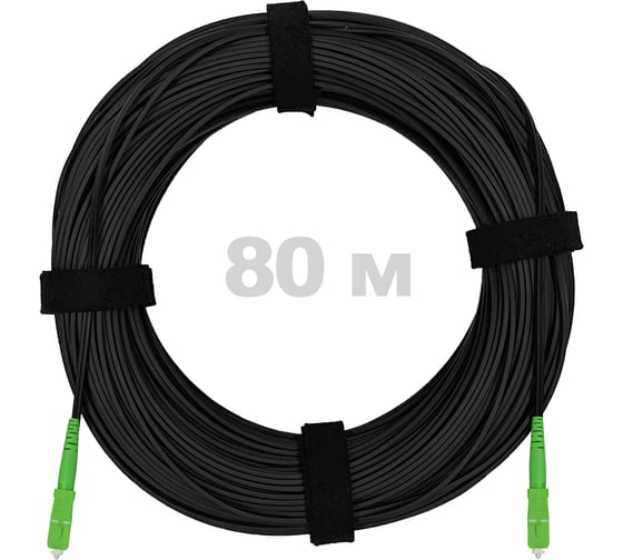 Изображение товара Патч-корд оптический ENGINOVA FTTH диэлектрик FRP, G.657 LSZH 2SC/APC, черный 80 м ENG-FTTH-FRP-2SCA-80-BL