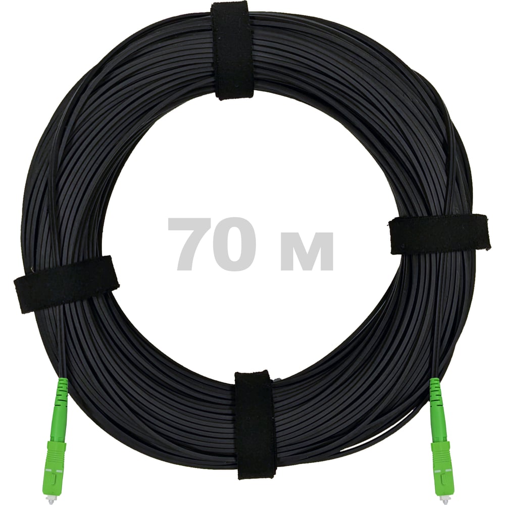 Изображение товара Оптический патч-корд FTTH 70 м SC - SC APC LSZH черный IP20 Изображение товара Оптический патч-корд FTTH 70 м SC - SC APC LSZH черный IP20