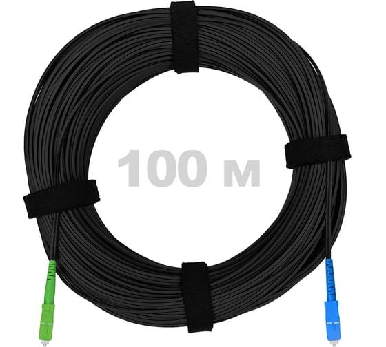 Изображение товара Патч-корд оптический ENGINOVA FTTH диэлектрик FRP, G.657 LSZH SC/APC-SC/UPC, черный 100 м ENG-FTTH-FRP-SCA-SCU-100-BL