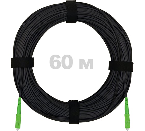 Изображение товара Патч-корд оптический ENGINOVA FTTH диэлектрик FRP, G.657 LSZH 2SC/APC, черный 60 м ENG-FTTH-FRP-2SCA-60-BL