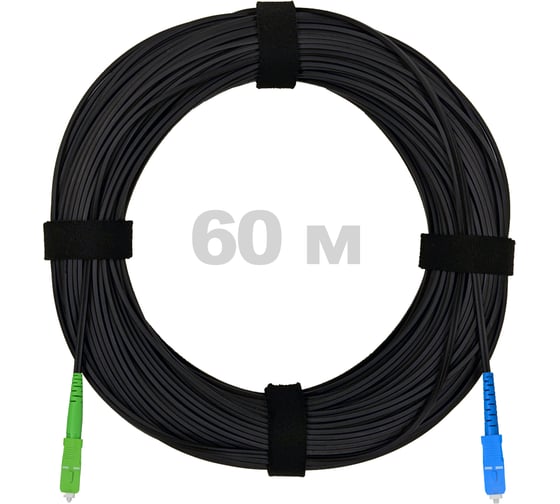 Изображение товара Патч-корд оптический ENGINOVA FTTH диэлектрик FRP, G.657 LSZH SC/APC-SC/UPC, черный 60 м ENG-FTTH-FRP-SCA-SCU-60-BL