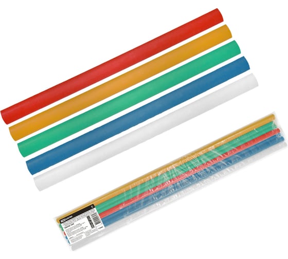 Изображение товара Термоусаживаемые трубки TDM ELECTRIC, клеевые, набор 5 цветов по 2 шт. ТТкНГ(3:1)-15/5 SQ0548-1609