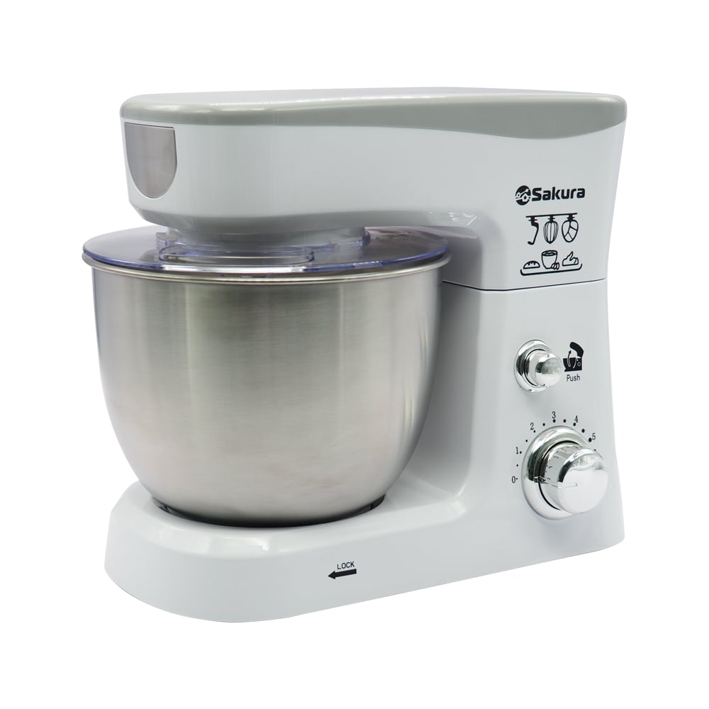 Изображение товара Миксер электрический Sakura SA-6327W планетарный 1000Вт 3,5л 6скор