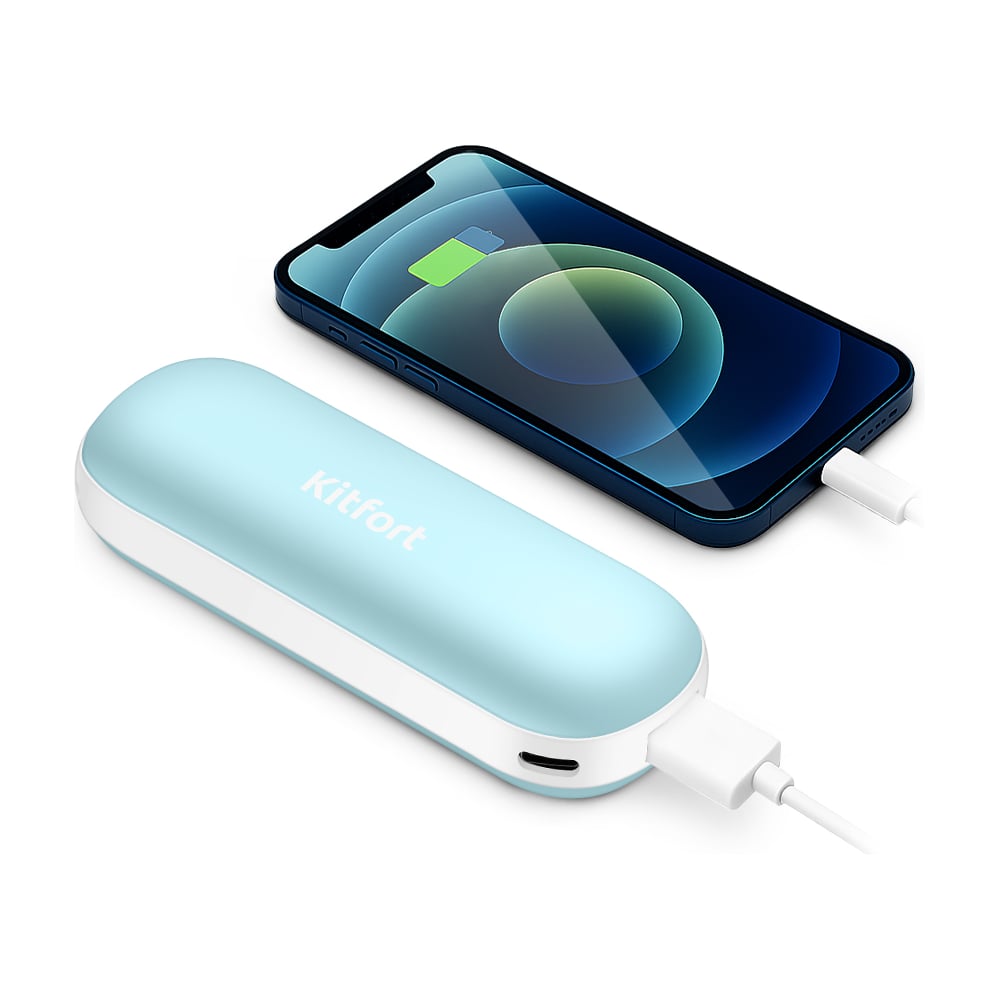 Изображение товара Повербанк-грелка KITFORT КТ-2722 с быстрой и беспроводной зарядкой