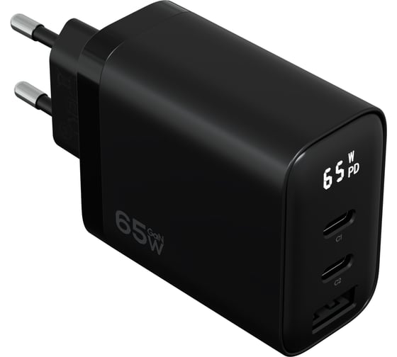 Изображение товара Сетевое зарядное устройство MAGSSORY Digit 65W GaN, с дисплеем и функцией быстрой зарядки, черный ACH009