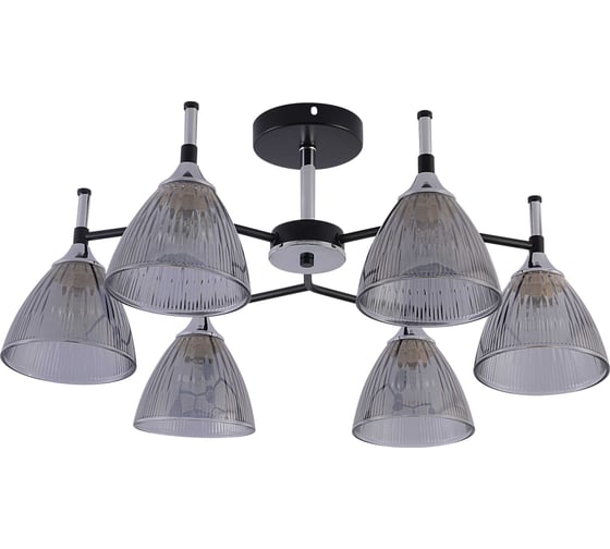 Изображение товара Люстра Schaffner Forbici 4215-6, цвет черный/хром, 360 Вт Forbici 4215-6 BK+CR