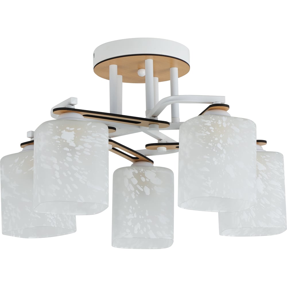 Изображение товара Люстра Schaffner Altezza 4550-5 светильник 5 ламп белый с деревом