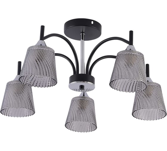 Изображение товара Люстра Schaffner Midita 4395-5, цвет черный/хром, 200 Вт Midita 4395-5 BR+CR