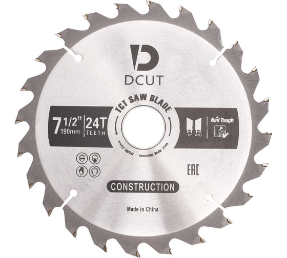 Изображение товара Пильный диск DCUT TCT SAW BLADE 190х30мм 24T ATB DS19024