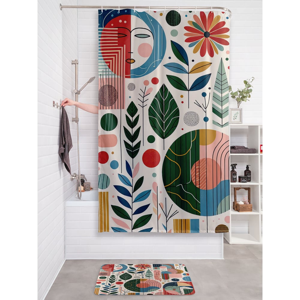 Изображение товара Фотоштора для ванной JoyArty МУЛЬТИ 180х200 с водоотталкивающим покрытием