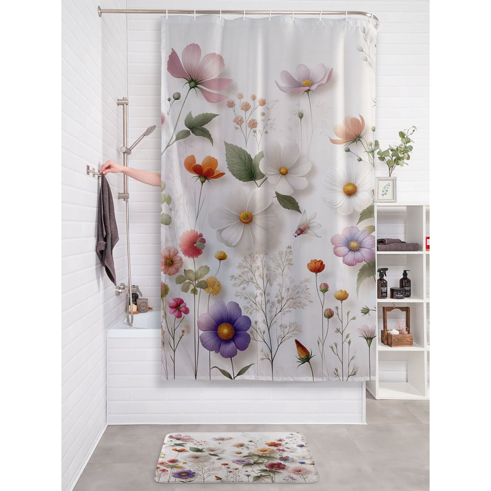 Изображение товара Фотоштора в ванную JoyArty МУЛЬТИ 180x200 водоотталкивающая ткань дизайн