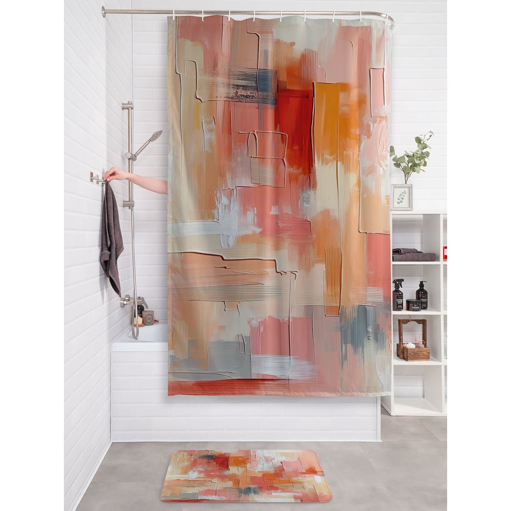 Изображение товара Фотоштора в ванную JoyArty МУЛЬТИ 180x200 водоотталкивающая полиэстеровая