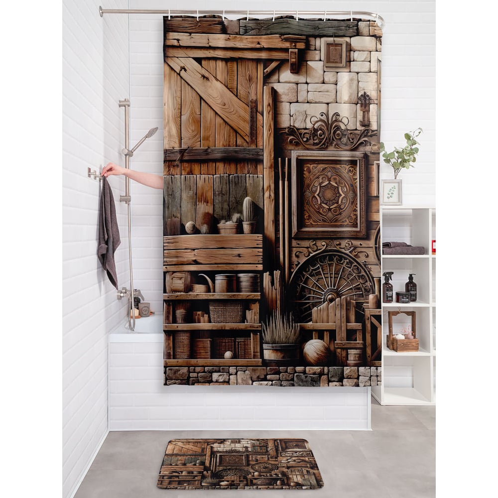 Изображение товара Фотоштора в ванную JoyArty МУЛЬТИ 180х200 водоотталкивающая полиэстеровая