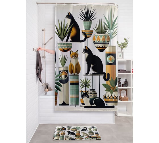 Изображение товара Фотоштора в ванную JoyArty МУЛЬТИ 180х200 sc_429911