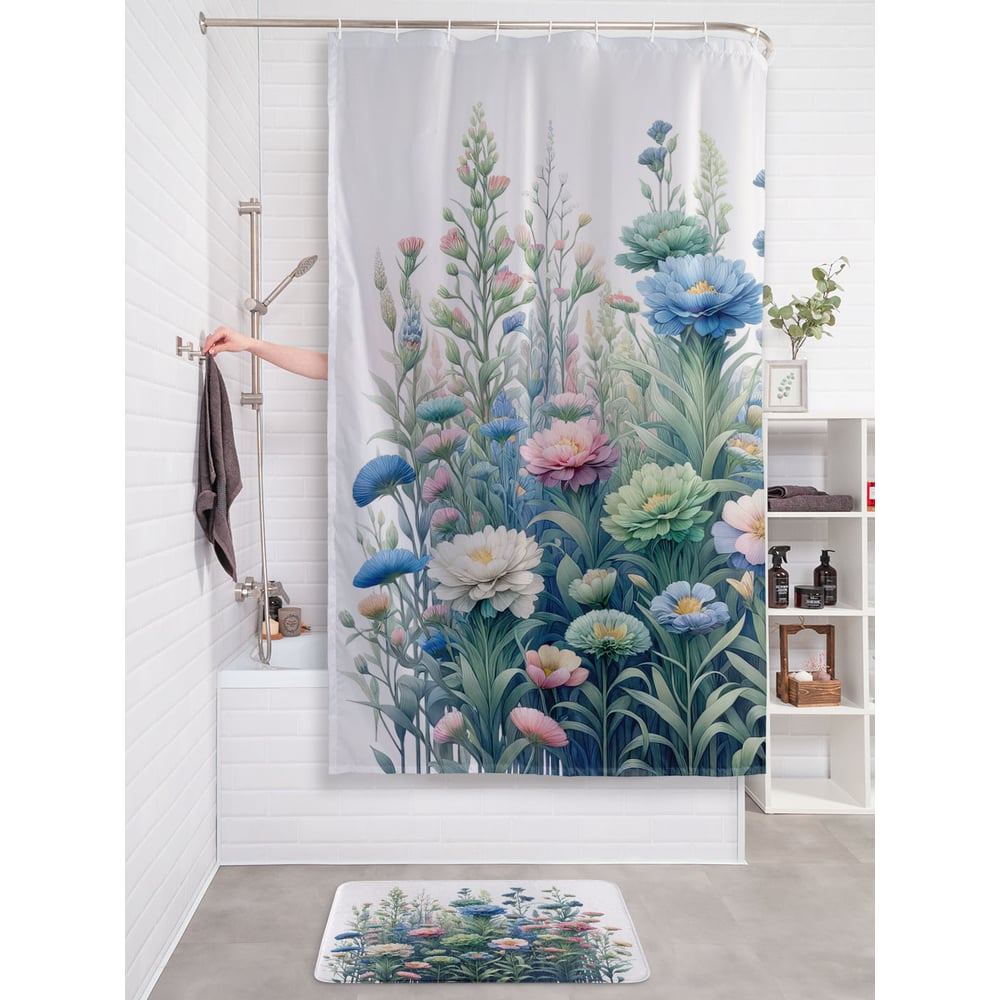 Изображение товара Фотоштора в ванную JoyArty МУЛЬТИ 180x200 водоотталкивающая полиэстер