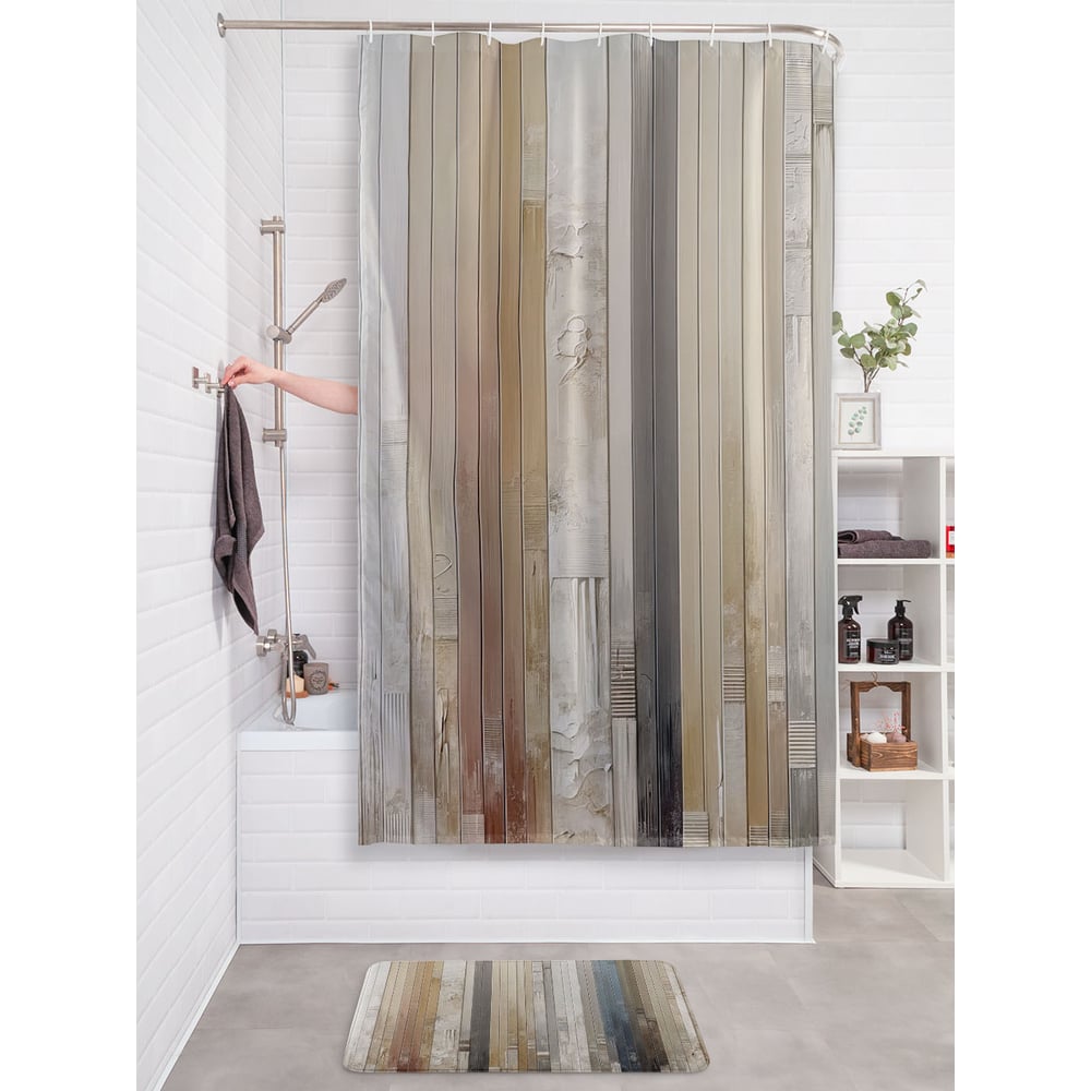 Изображение товара Фотоштора в ванную JoyArty МУЛЬТИ 180х200 водоотталкивающая полиэстер