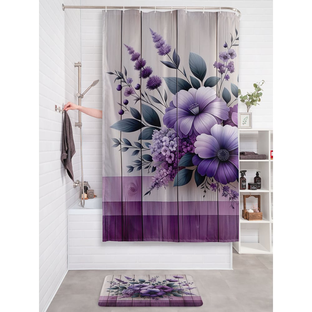 Изображение товара Фотоштора в ванную JoyArty МУЛЬТИ 180х200 водоотталкивающая дизайн