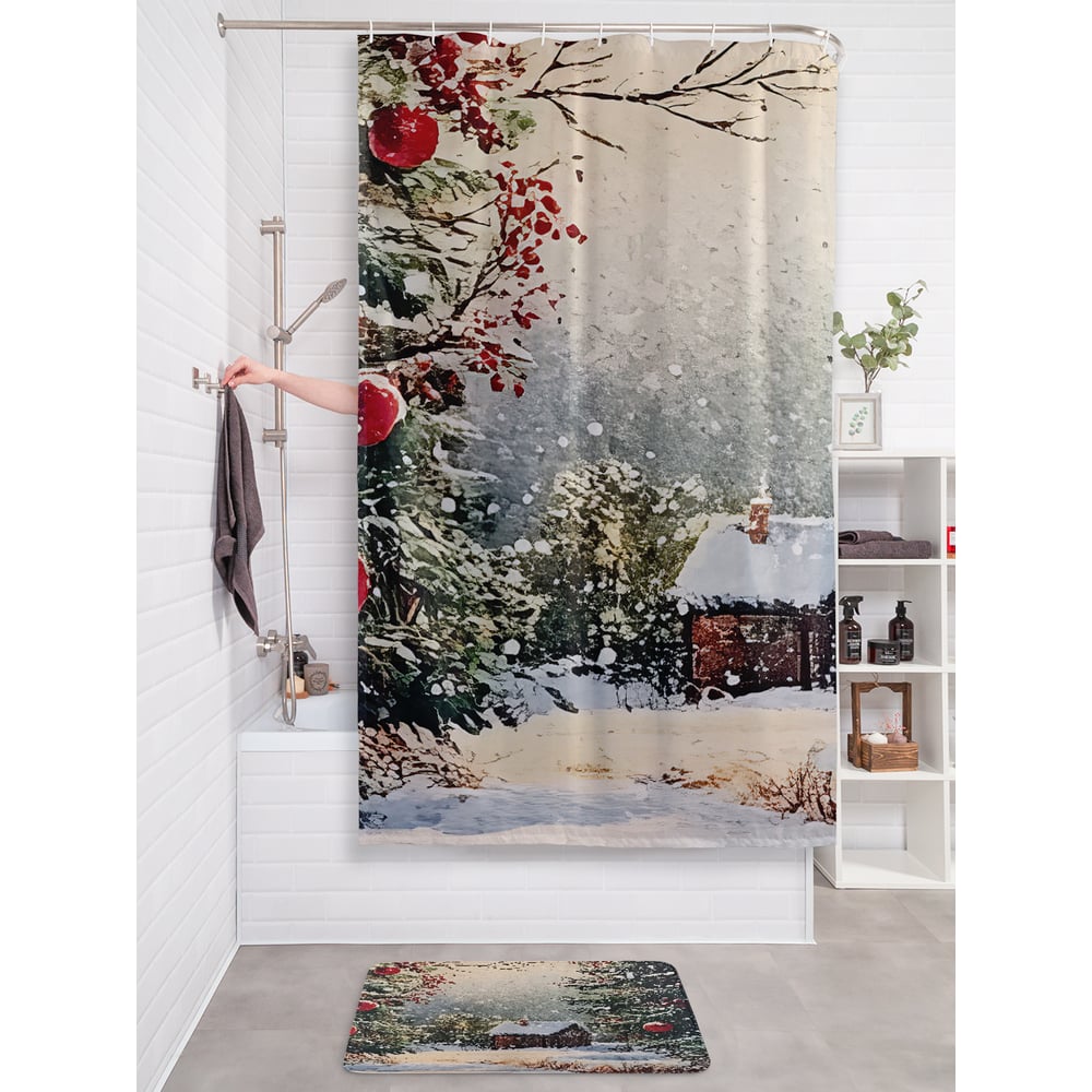 Изображение товара Фотоштора в ванную JoyArty МУЛЬТИ 180x200 водоотталкивающая полиэстер