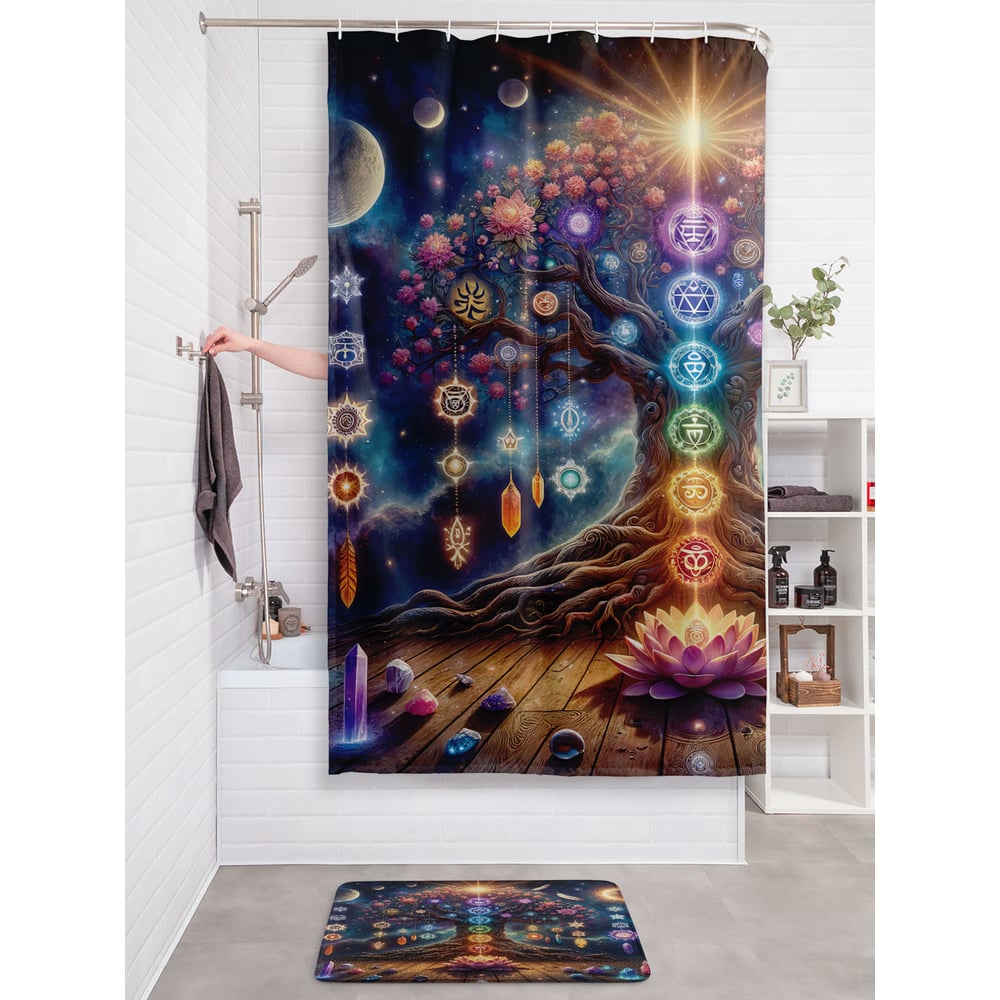 Изображение товара Фотоштора в ванную JoyArty МУЛЬТИ 180х200 водоотталкивающая полиэстеровая