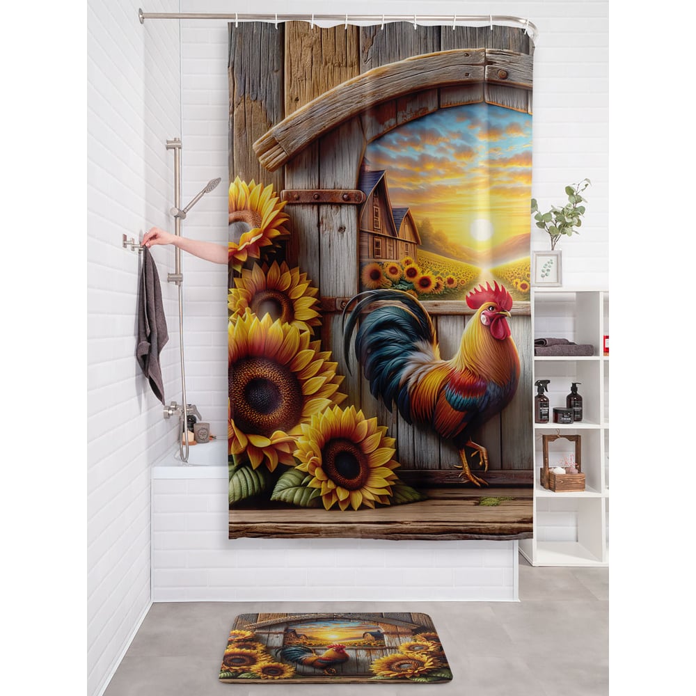 Изображение товара Фотоштора в ванную JoyArty МУЛЬТИ 180x200 водоотталкивающая полиэстер