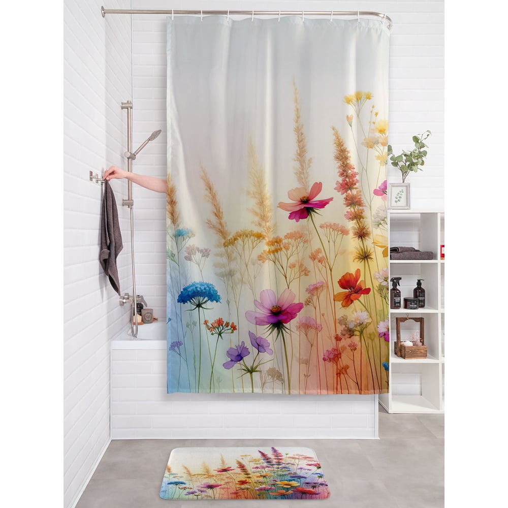 Изображение товара Фотоштора для ванной JoyArty МУЛЬТИ 180х200 с водоотталкивающим покрытием