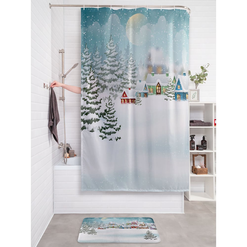 Изображение товара Фотоштора в ванную JoyArty МУЛЬТИ 180х200 для стильного интерьера