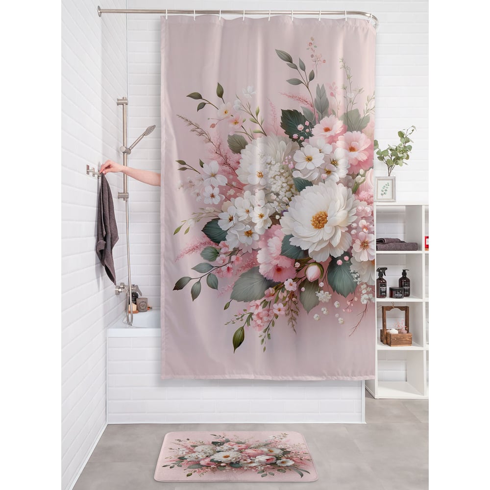 Изображение товара Фотоштора в ванную JoyArty МУЛЬТИ 180х200 водоотталкивающая