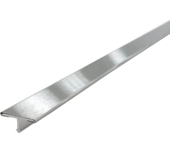 Изображение товара Т-образный профиль из нержавеющей стали РУССКИЙ ПРОФИЛЬ РПН-Т01 21х8 серебро сатин 0,5мм AISI 201 2,7м 4680427163067
