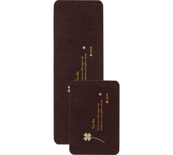 Изображение товара Коврик ComeForte на кухню набор ВЕЛЮР Lucky 40х60, 40х120 см Черный КМ-001 KM-001M