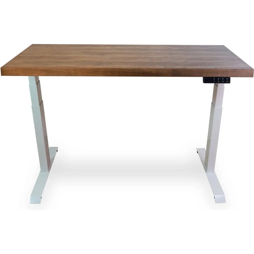 Изображение товара Стол двухмоторный с регулируемой высотой Stand PRO UPSTOL, подстолье белое и столешница МДФ шпон Дуб мореный 140х70 Z650WDM14070