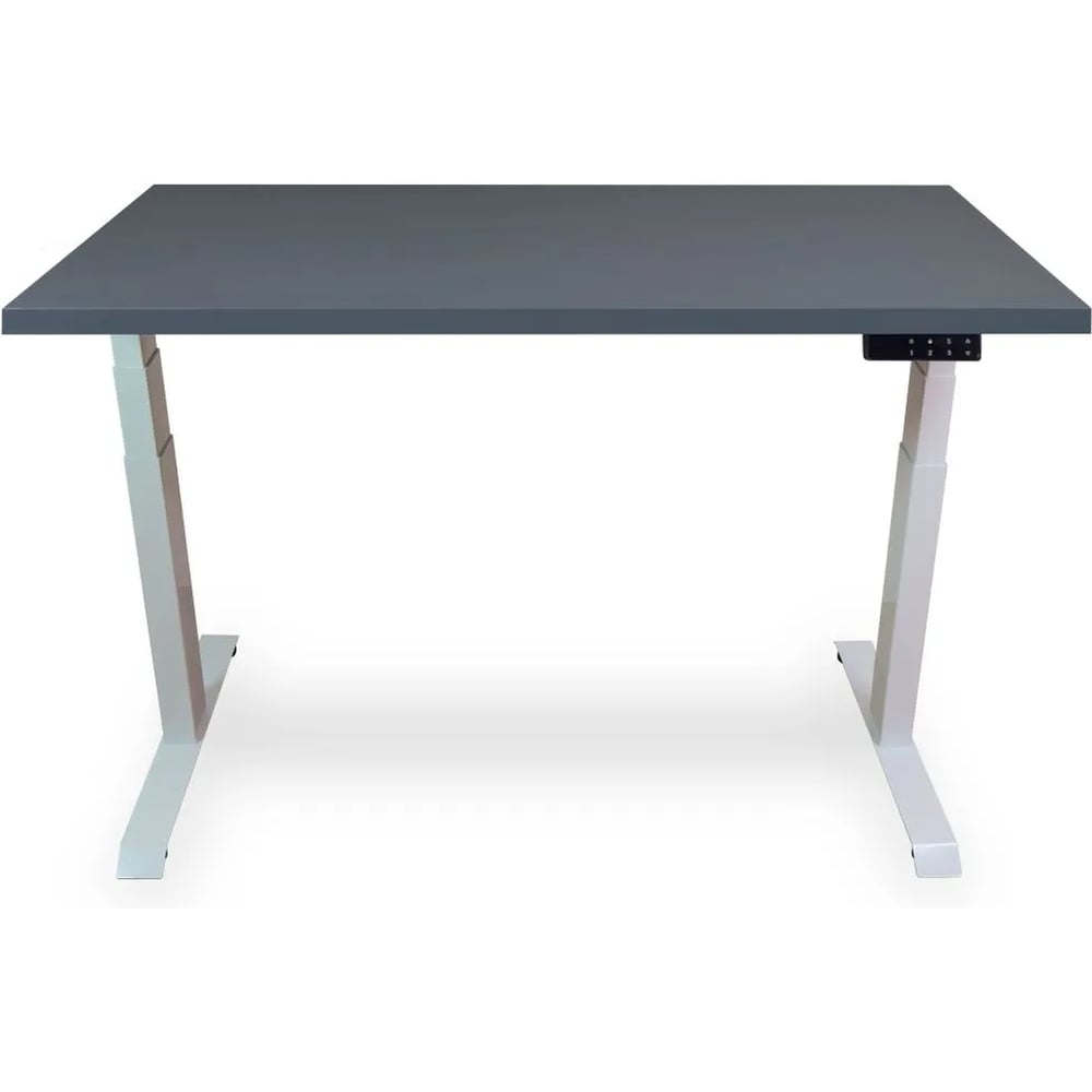 Стол двухмоторный с регулируемой высотой Stand PRO UPSTOL, подстолье белое и столешница МДФ Сланцево-серая 140х70 Z650WSS14070