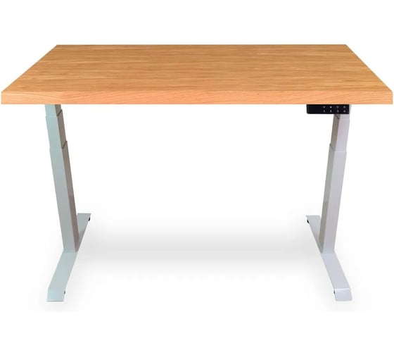 Изображение товара Стол двухмоторный с регулируемой высотой Stand PRO UPSTOL, подстолье белое и столешница МДФ шпон Дуб европейский 140х70 Z650WDE14070