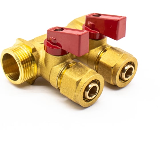 Изображение товара Коллектор c кранами Damento 3/4x16 цанга на 2 выхода  Clima (1/60) 016232