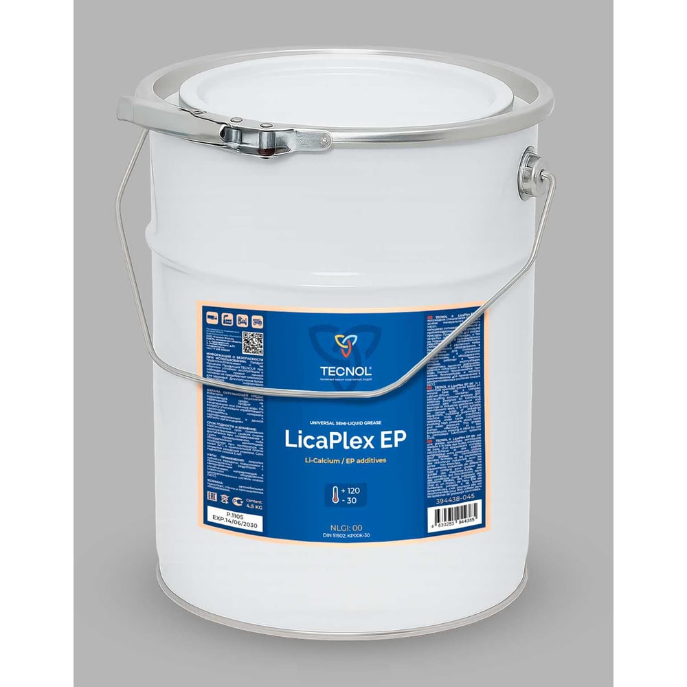 Изображение товара Универсальная полужидкая смазка TECNOL LicaPlex EP00 4,5 кг для промышленности