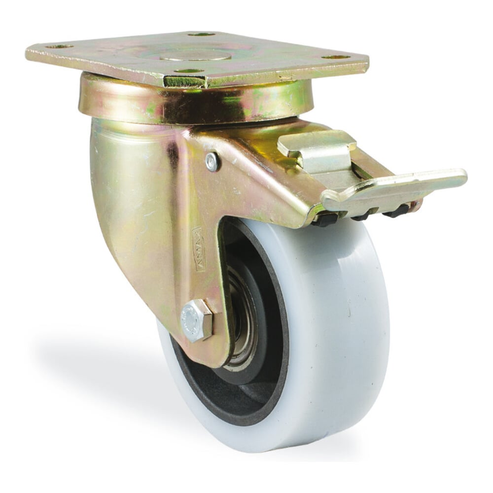 Изображение товара Поворотная колесная опора KAMA с тормозом 100 мм 4102-KPR-100-F18 промышленные применения