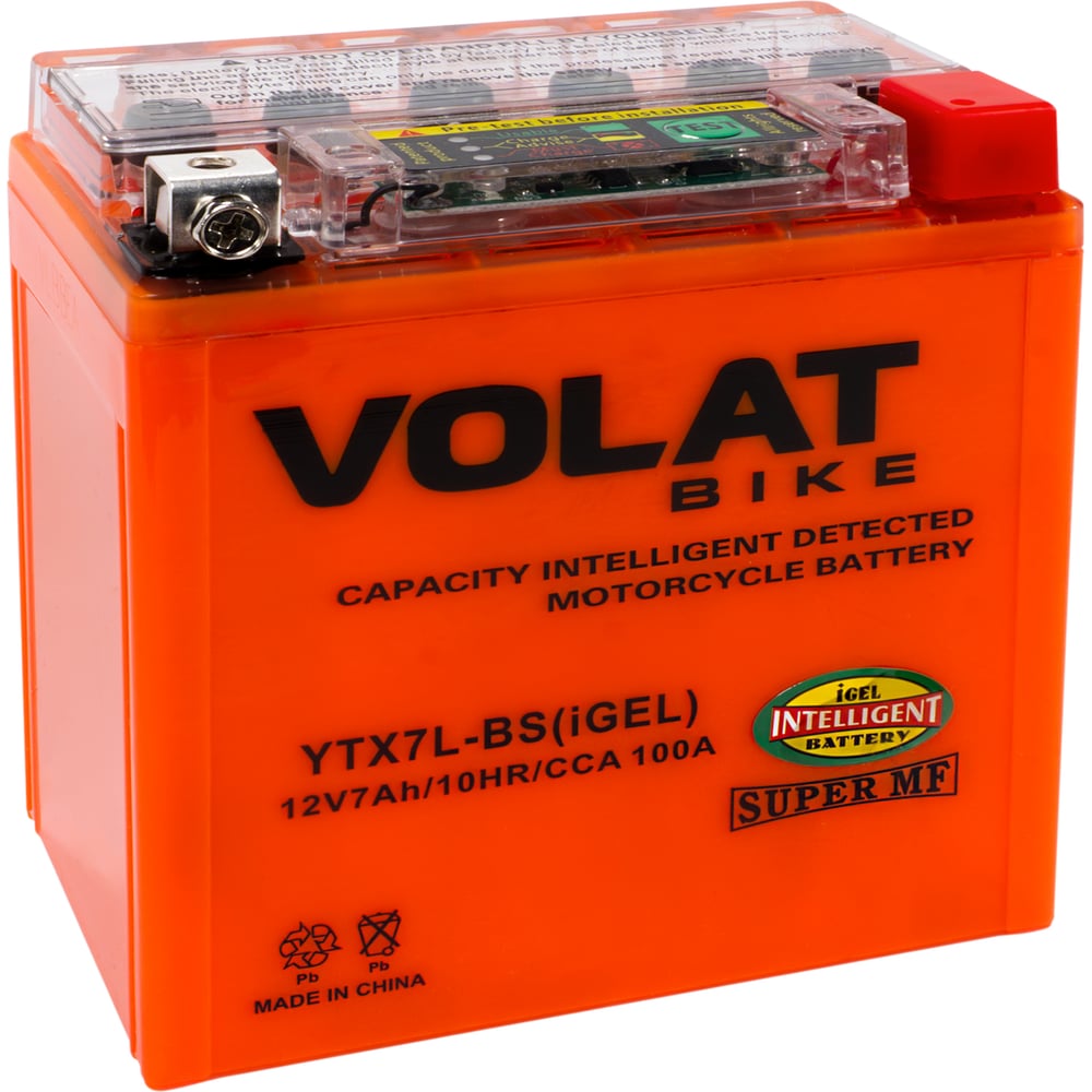 Изображение товара VOLAT YTX7L-BS(iGEL) Volat 12V 7Ah - GEL, обратная полярность